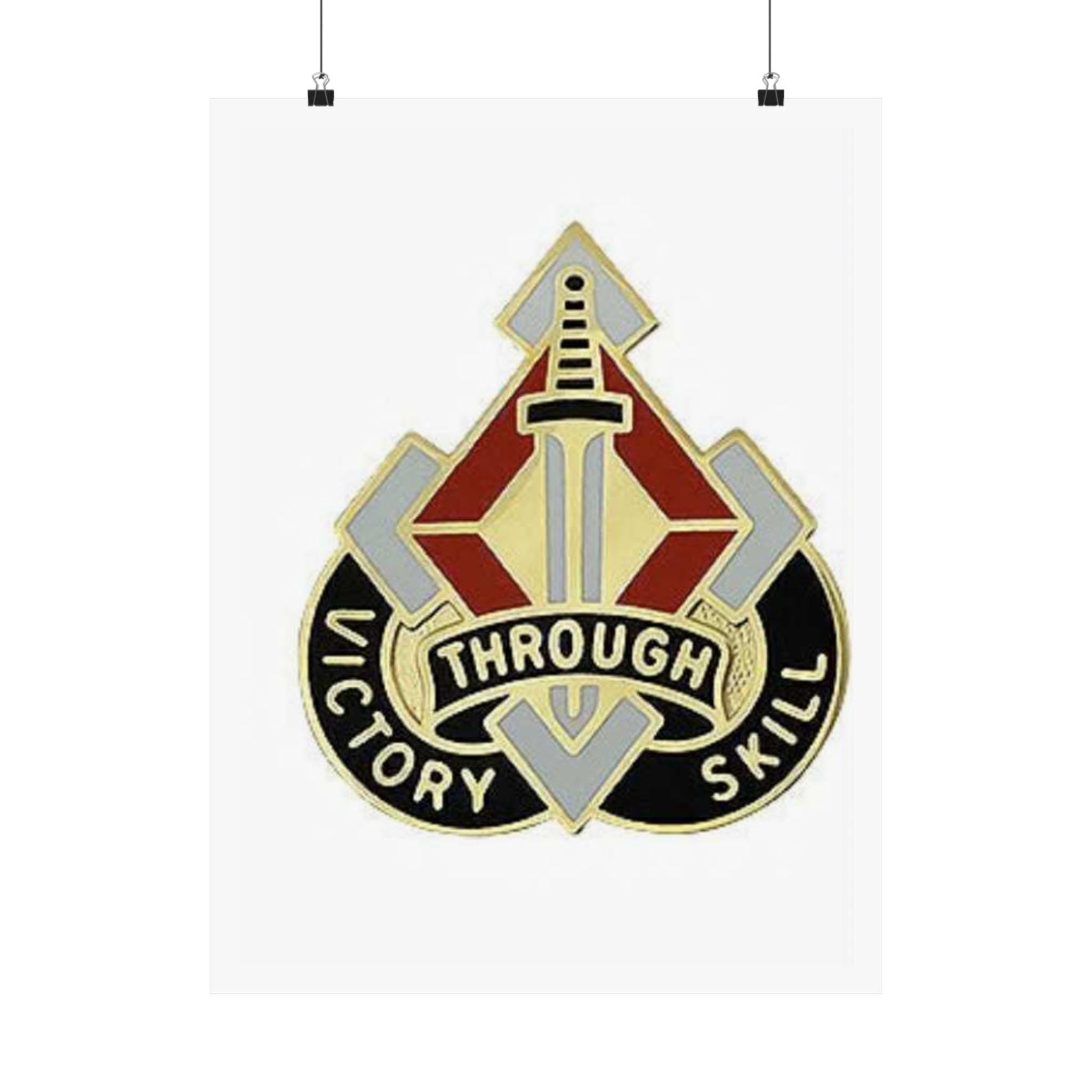 Military Insignia Matte Poster: Victory Through Skill Wall Art