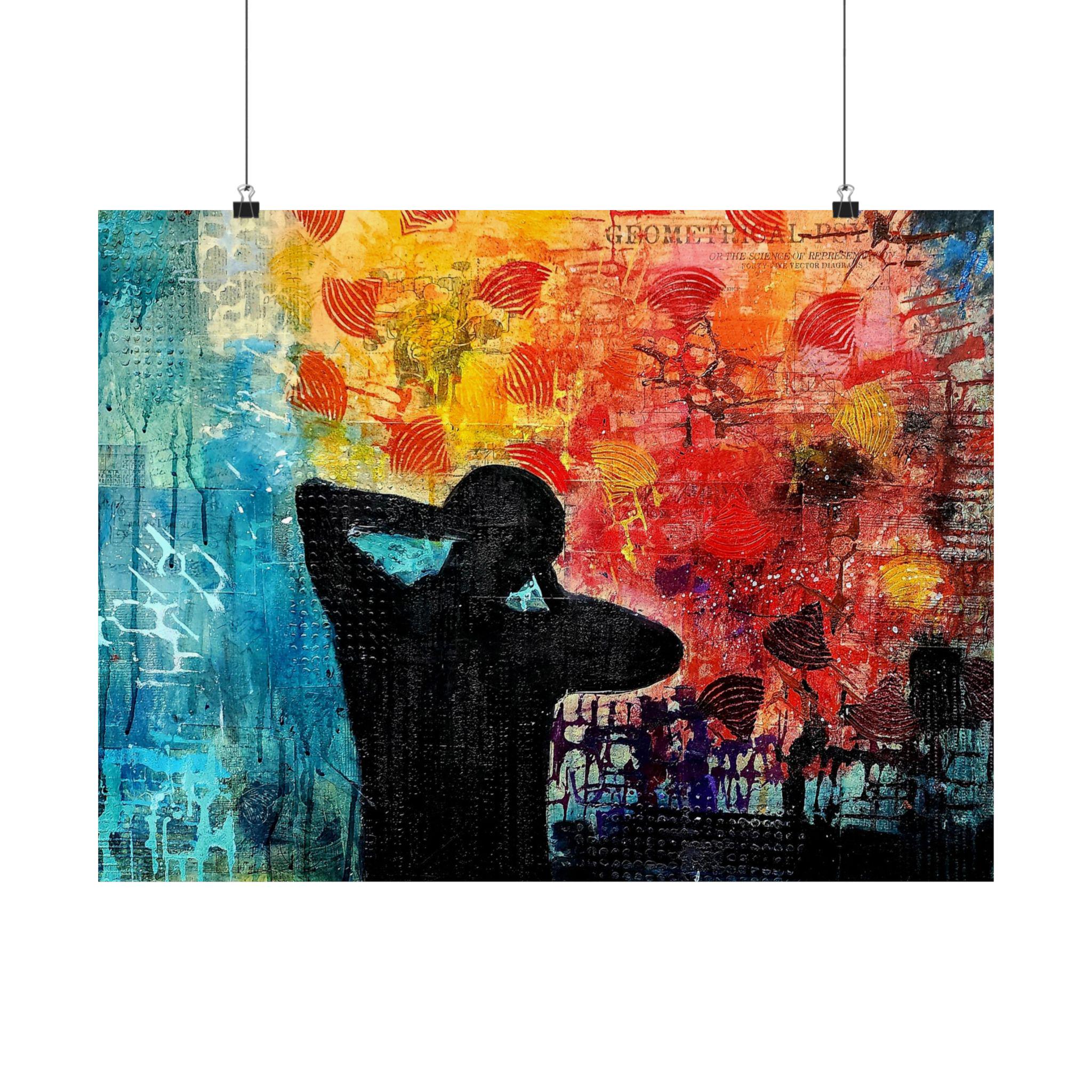 Abstract Silhouette Art Print – Vibrant Giclée Matte Poster