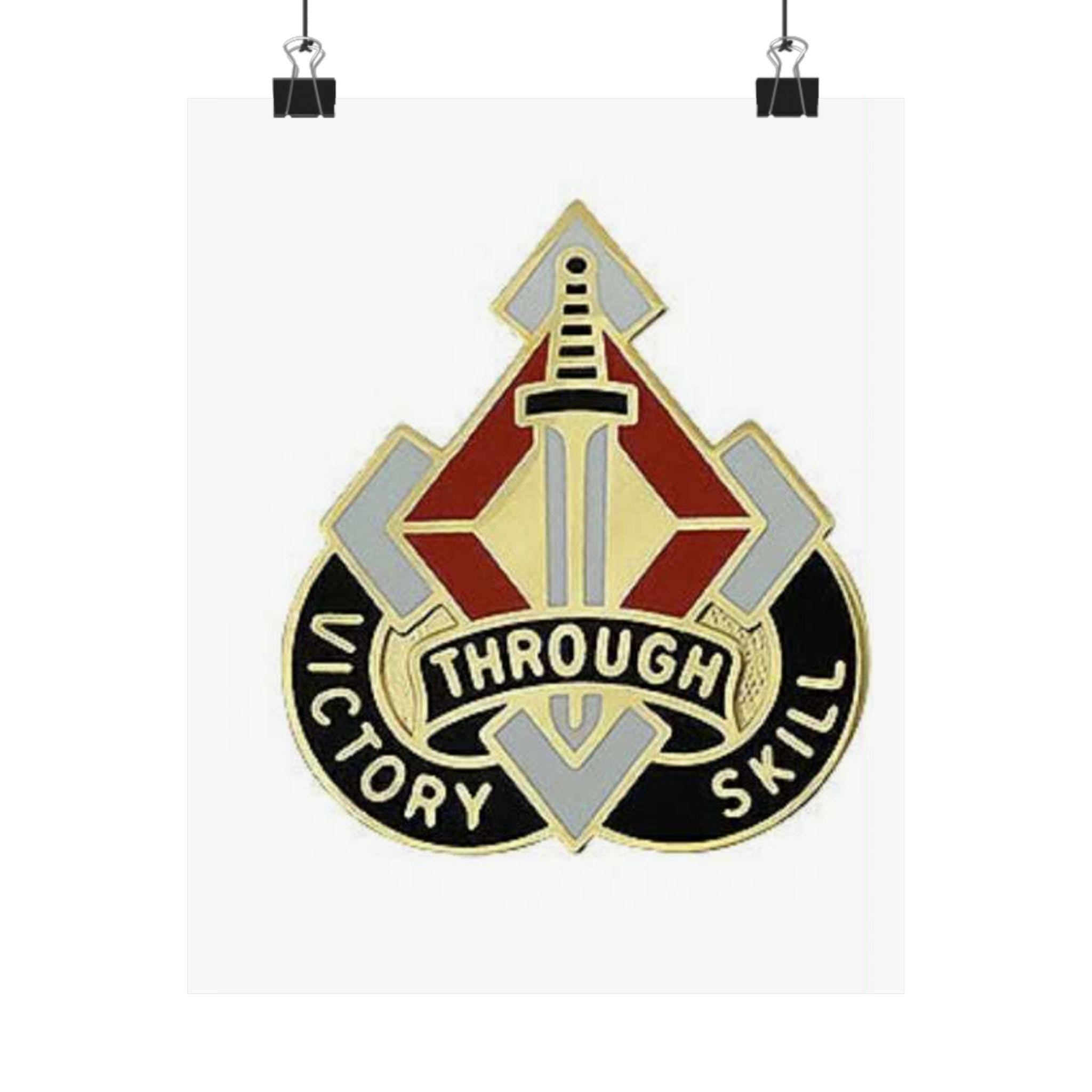 Military Insignia Matte Poster: Victory Through Skill Wall Art