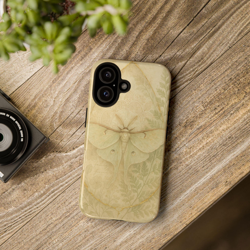 Vintage Moth Phone Case – Nature-Inspired Floral Design