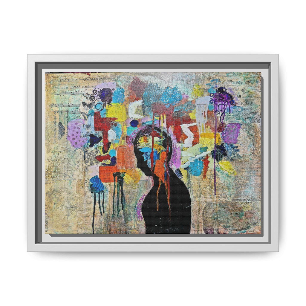 Abstract Framed Canvas Print, Modern Colorful Wall Art