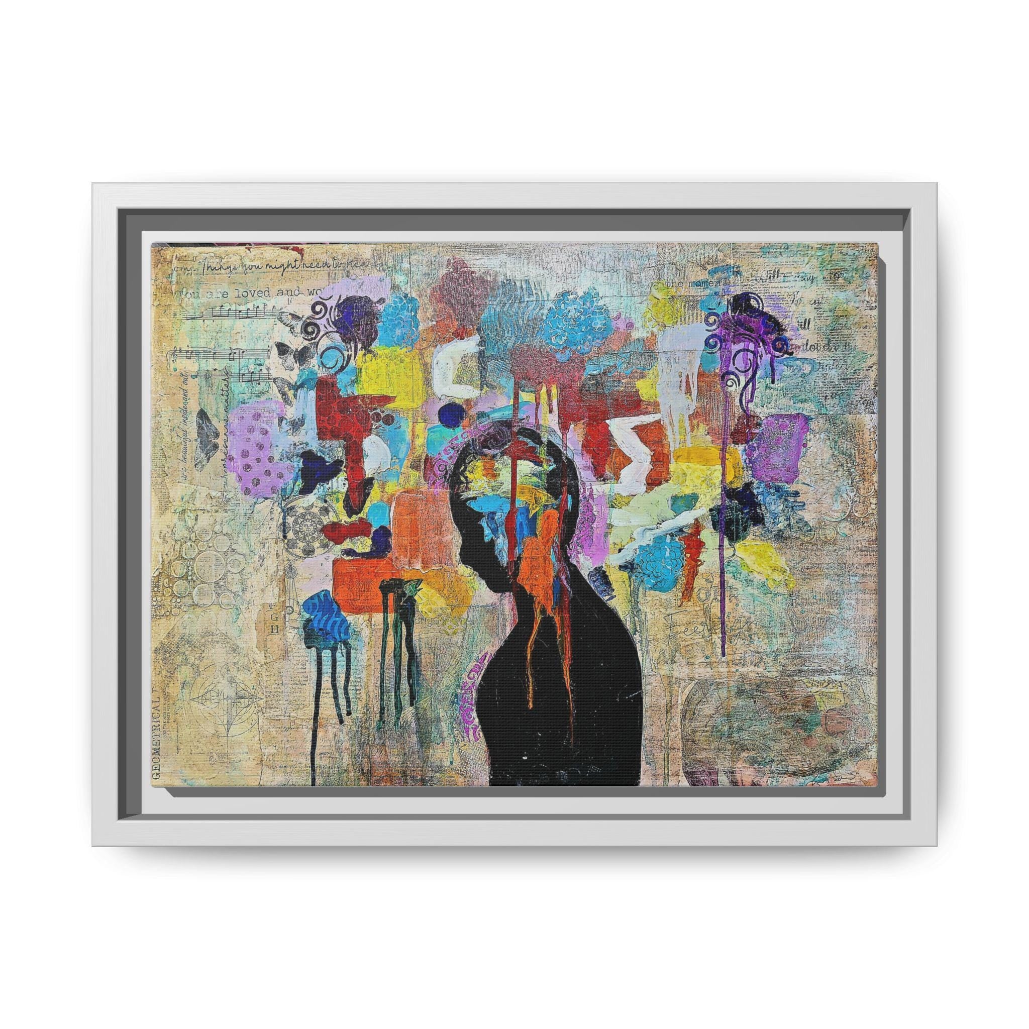 Abstract Framed Canvas Print, Modern Colorful Wall Art